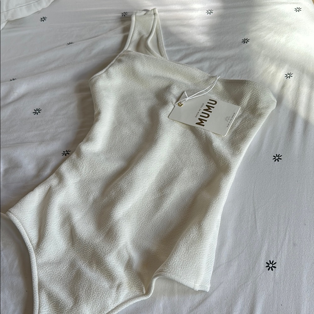 Show Me Your MuMu White One-Shoulder Bodysuit